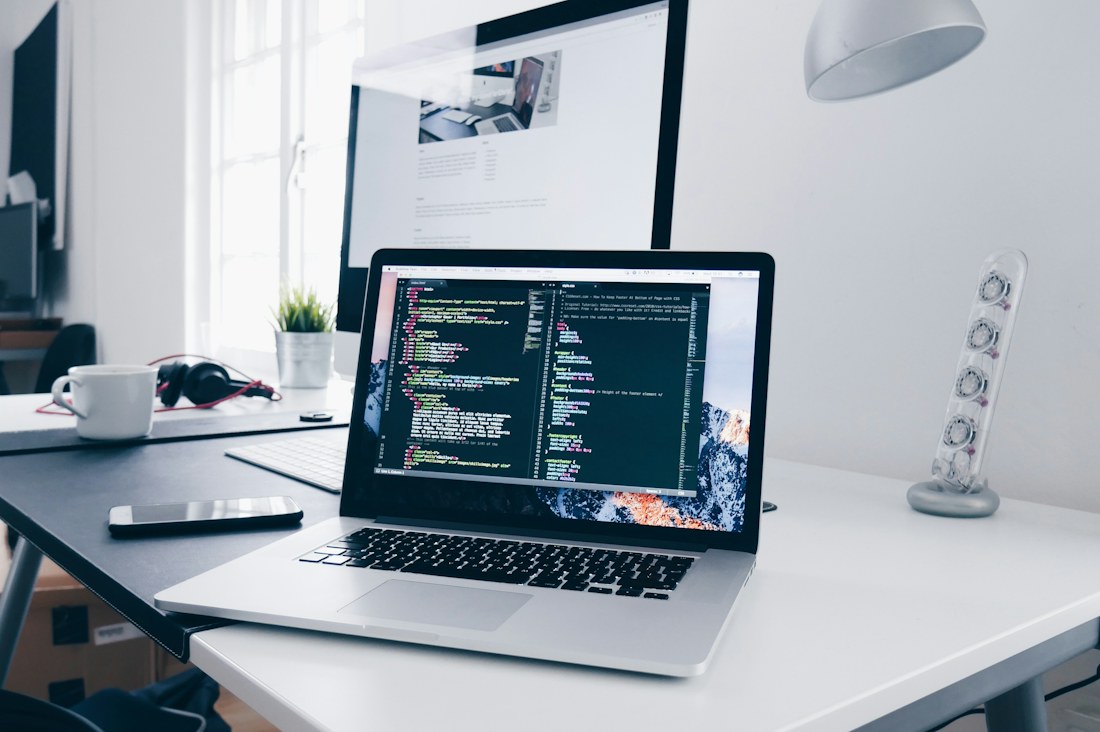 Website dashboard open on a laptop